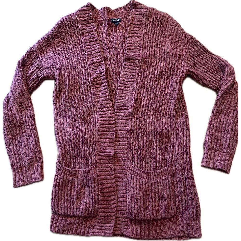Express Cardigan Cozy Long Knit Sweater Fall Red Women’s Size Small